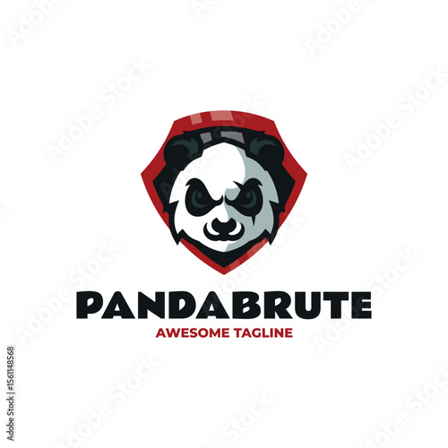 Panda Brute Emblem Logo Design