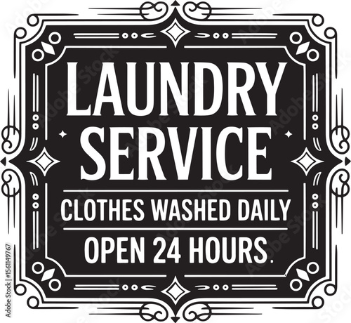 Vintage Laundry Sign, Retro Farmhouse Laundry Room Quotes, Retro Laundry Room Decor, Antique Typography Design