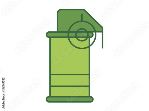 Smoke grenade vector icon. Military and war vector illustration symbol. Flat vector icon.