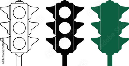 Traffic light illustration set vector design for road safety and transportation concepts and education editable vector illustration