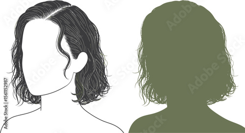 Explore trendy short wavy bob haircut styles and hair color ideas for women and girls fashion inspiration editable vector illustration
