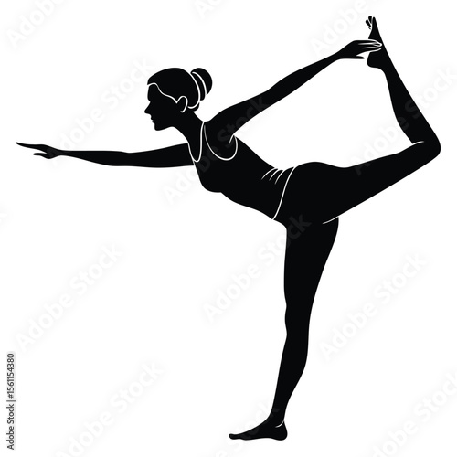 Elegant Yoga Silhouette: Natarajasana Pose -  A Powerful Visual for Wellness