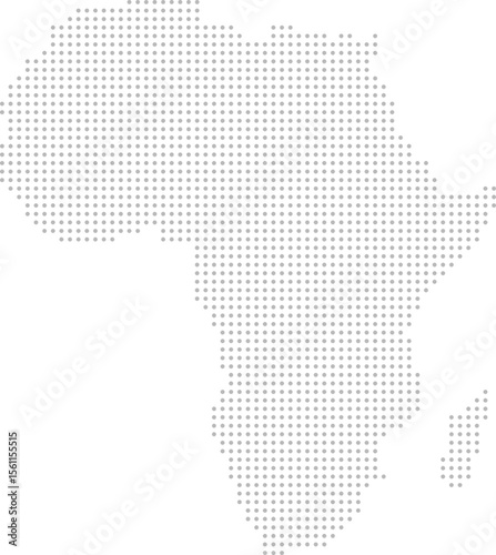 Africa – circle dot grid vector map (Albers equal area conic projection, PPT-compatible & fully editable)