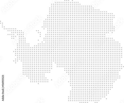 Antarctica – circle dot grid vector map (Polar stereographic projection, PPT-compatible & fully editable)