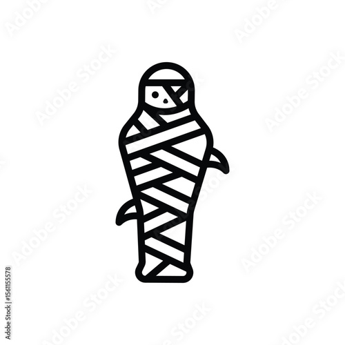 Black line icon for mummy