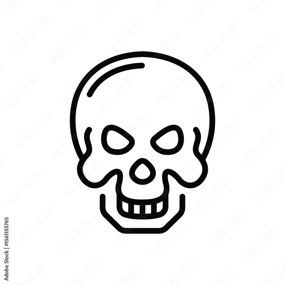 Fototapeta premium Black line icon for skull