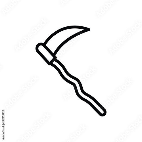 Black line icon for sickle