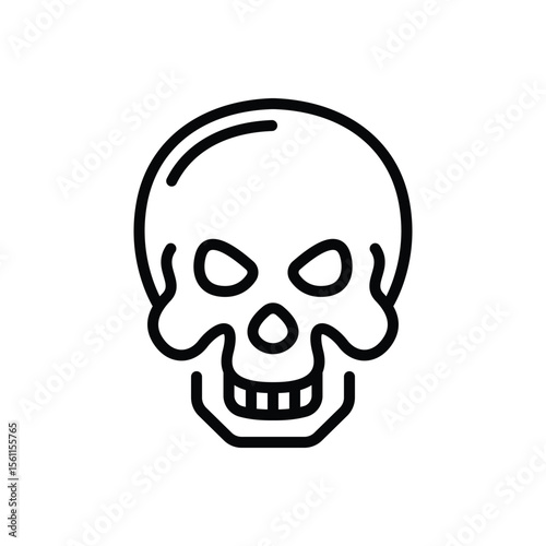 Black line icon for skull