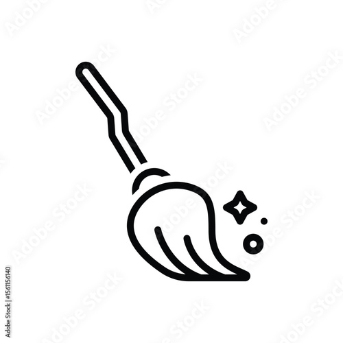 Black line icon for broom