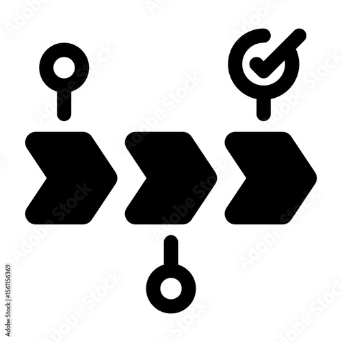 Three Step Process Workflow Icon