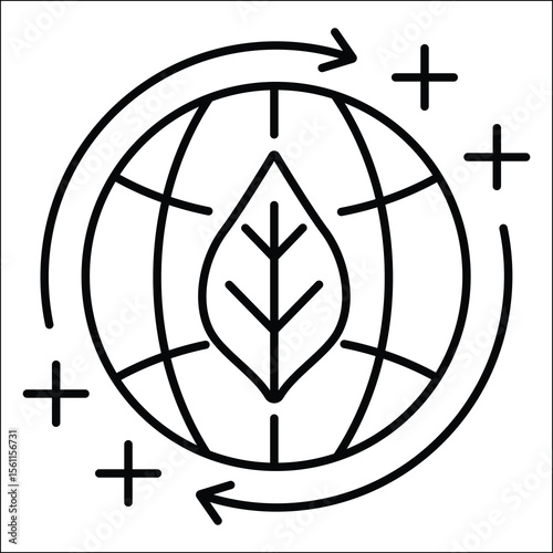Eco friendly green sustainable energy simple icon clean environmental power