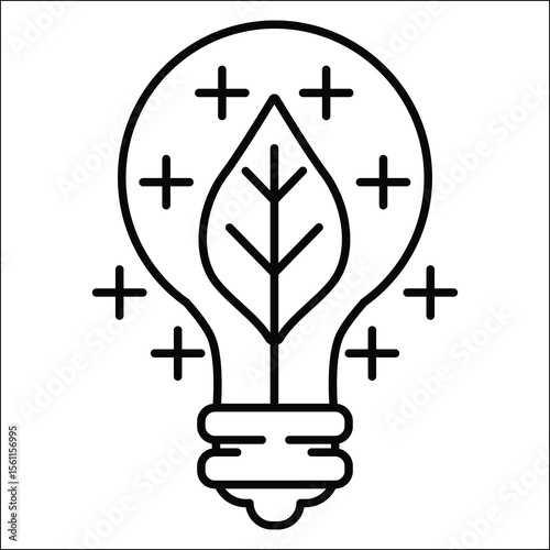 Eco friendly green sustainable energy simple icon clean environmental power