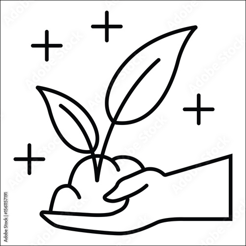Eco friendly green sustainable energy simple icon clean environmental power