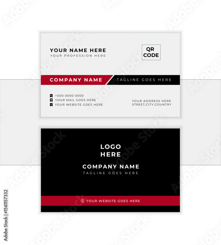 Modern presentation card with company logo. Vector business card template. Visiting card for business and personal use. Vector illustration design.print template.
              