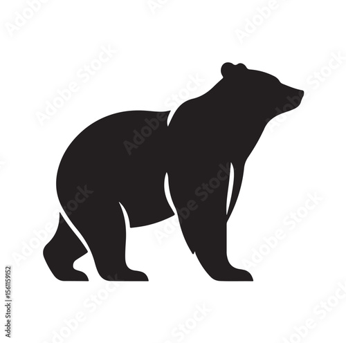 bear silhouettes vector, set of animals Brown grizzl Black vector