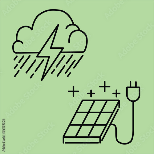 Eco friendly green sustainable energy simple icon clean environmental power