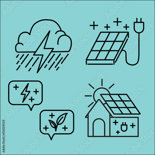 Eco friendly green sustainable energy simple icon clean environmental power