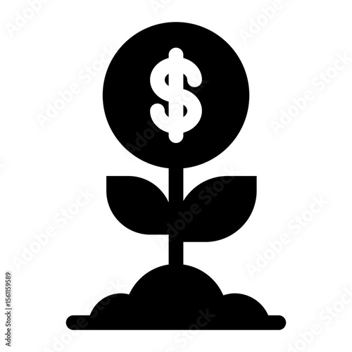 Dollar Coin Plant Growth Icon