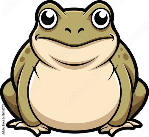 chubby toad facing forward with relaxed expressi.eps