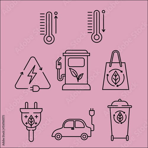 Eco friendly green sustainable energy simple icon clean environmental power