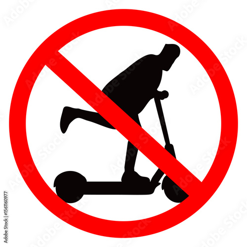 Symbol: No people riding scooters allowed