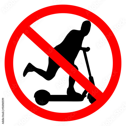 Symbol: No people riding scooters allowed