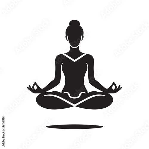 lotus yoga pose vector silhouette clip art logo design illustration collections.