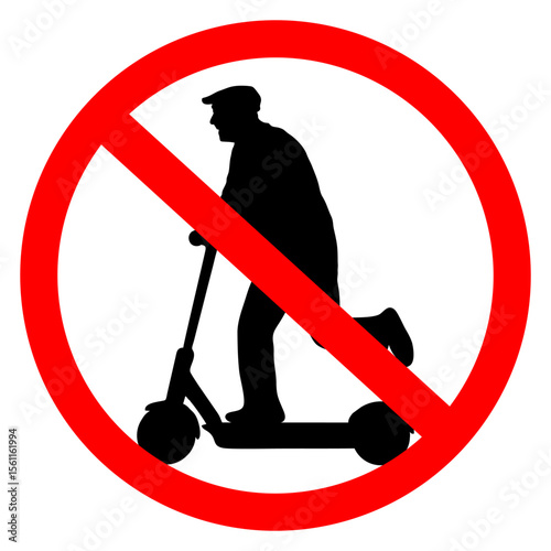 Symbol: No people riding scooters allowed
