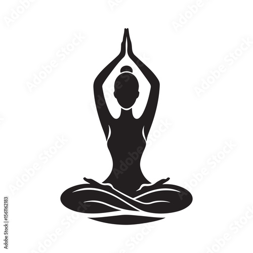 lotus yoga pose vector silhouette clip art logo design illustration collections.