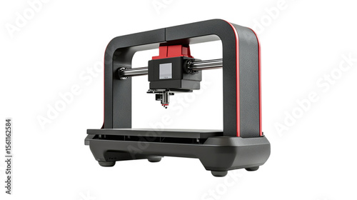 • A portable 3D printer for home use with easy-to-use interface, isolated on white background in HD 