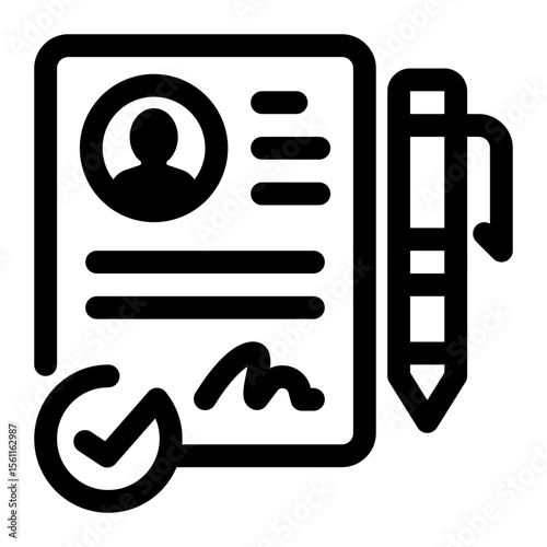 Signed Document and Pen Icon