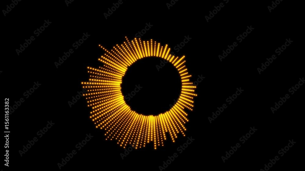circular interface hud design, infographic elements like music equalizer