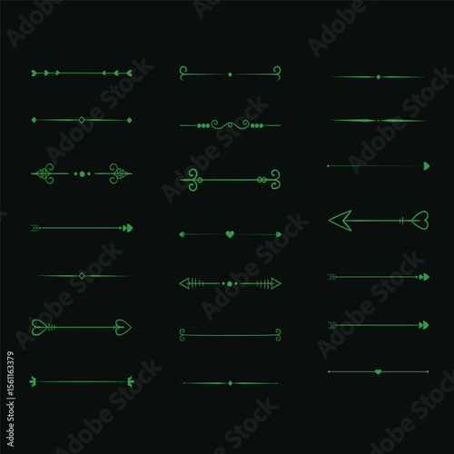 Art deco ornament set 