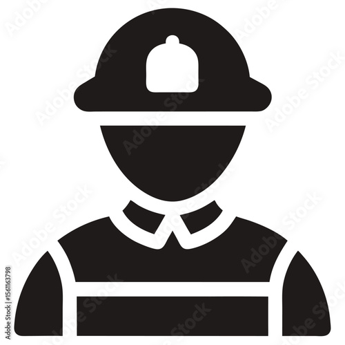 Icon Fireman. related to Firefighter symbol. glyph style. simple vector design on white background