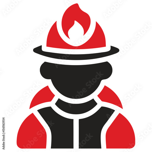 Icon Fireman. related to Firefighter symbol. glyph style. simple vector design on white background