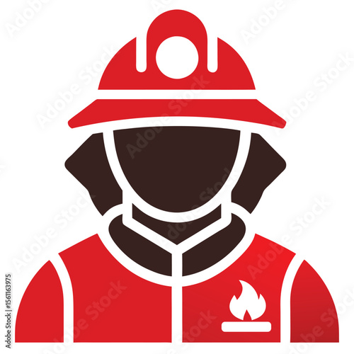 Icon Fireman. related to Firefighter symbol. glyph style. simple vector design on white background