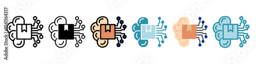 Ai Model multi style, mini illustration icon set. Vector for modern concept, print, UI, UX kit, web and app development. Related to product offering, marketing, business.