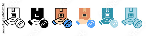 Affiliate Link multi style, mini illustration icon set. Vector for modern concept, print, UI, UX kit, web and app development. Related to product offering, marketing, business.
