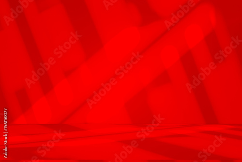 Wall interior background, studio and backdrops show products.with shadow from window color Red background for text insertion and presentation product