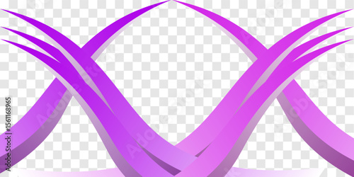 purple and pink gradient monument or obelisk wave design with transparent background. Vector
