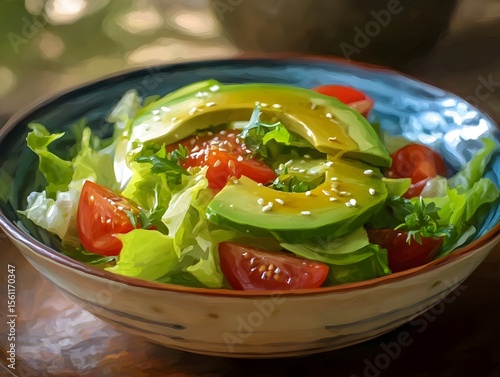 Fresh and vibrant vegetable salad in a bowl