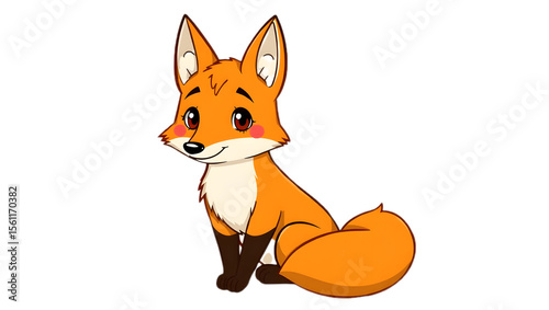 Red fox clipart PNG transparent background, cute cartoon red fox illustration, playful wildlife animal clipart for kids and nature designs

