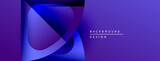 Abstract purple design features overlapping shapes. Gradient colors create dynamic visual effect. Modern background suitable for digital projects.