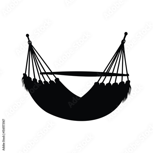 Hanging hammock chair silhouette, perfect for relaxation and peaceful leisure time
