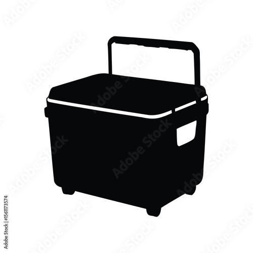 Stylized Silhouette of a Portable Cooler for Outing and Camping
