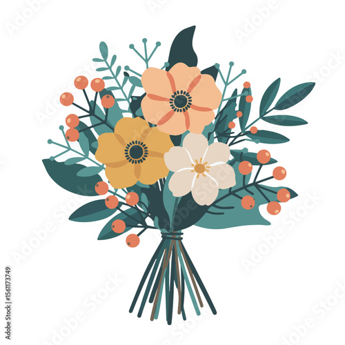 Stylized digital illustration featuring a vibrant floral design with a blend of cmyk and rgb colors suitable for various creative projects and graphic design applications