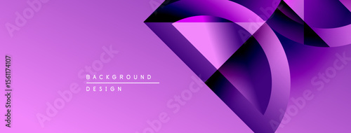 Abstract purple design. Gradient shapes create dynamic visual effect. Modern background suitable for presentations, branding.