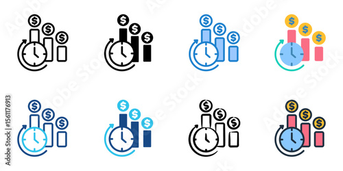 Amortization icon set multiple style collection 
