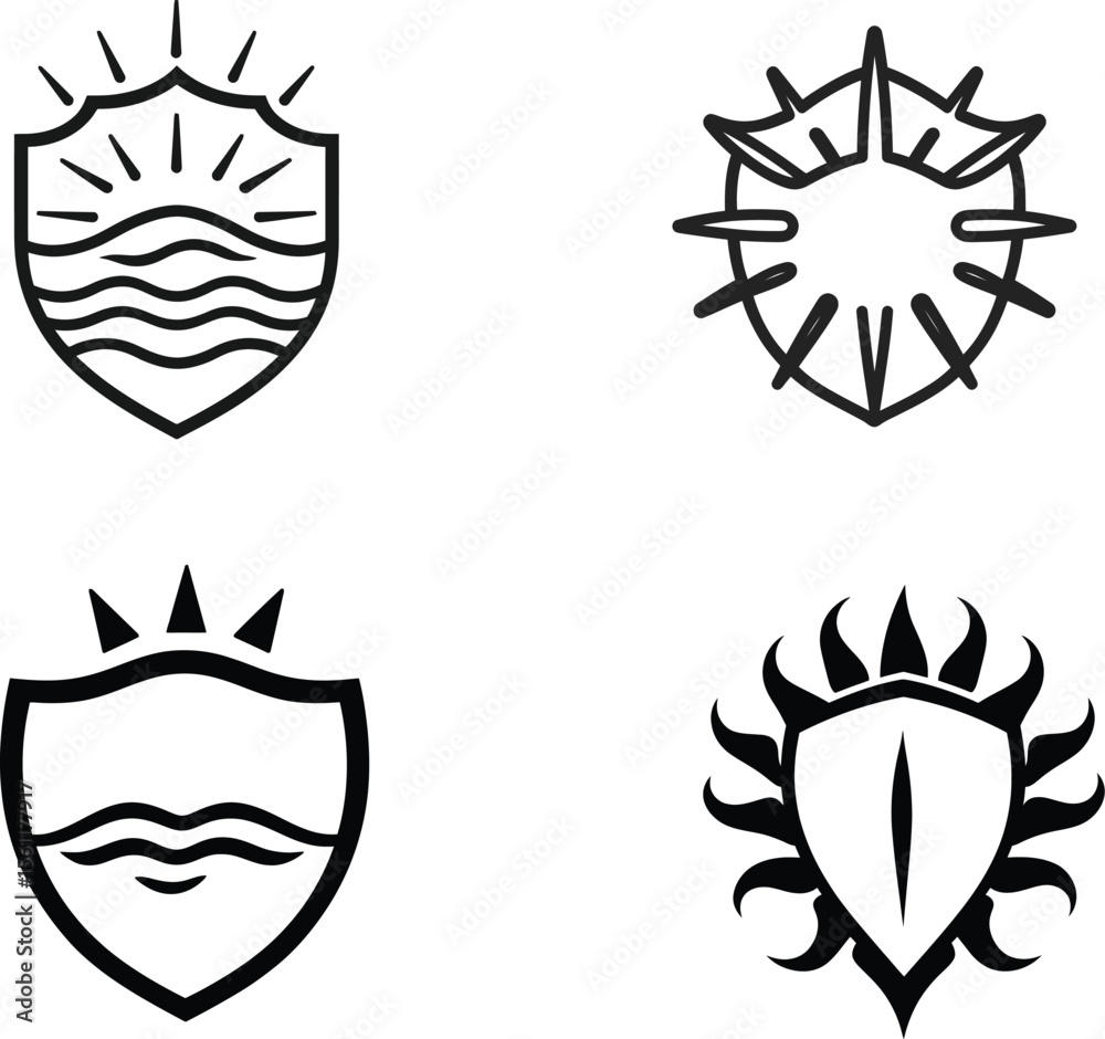Fototapeta premium set of heraldic shield