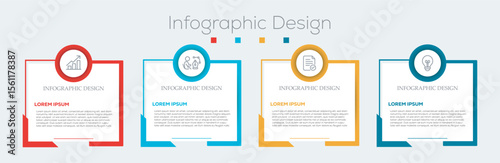 Infographic design for business concept with note papers. Can be used for info graphics, flow charts, presentations, web sites, Business concept with 4 options, vector illustration.